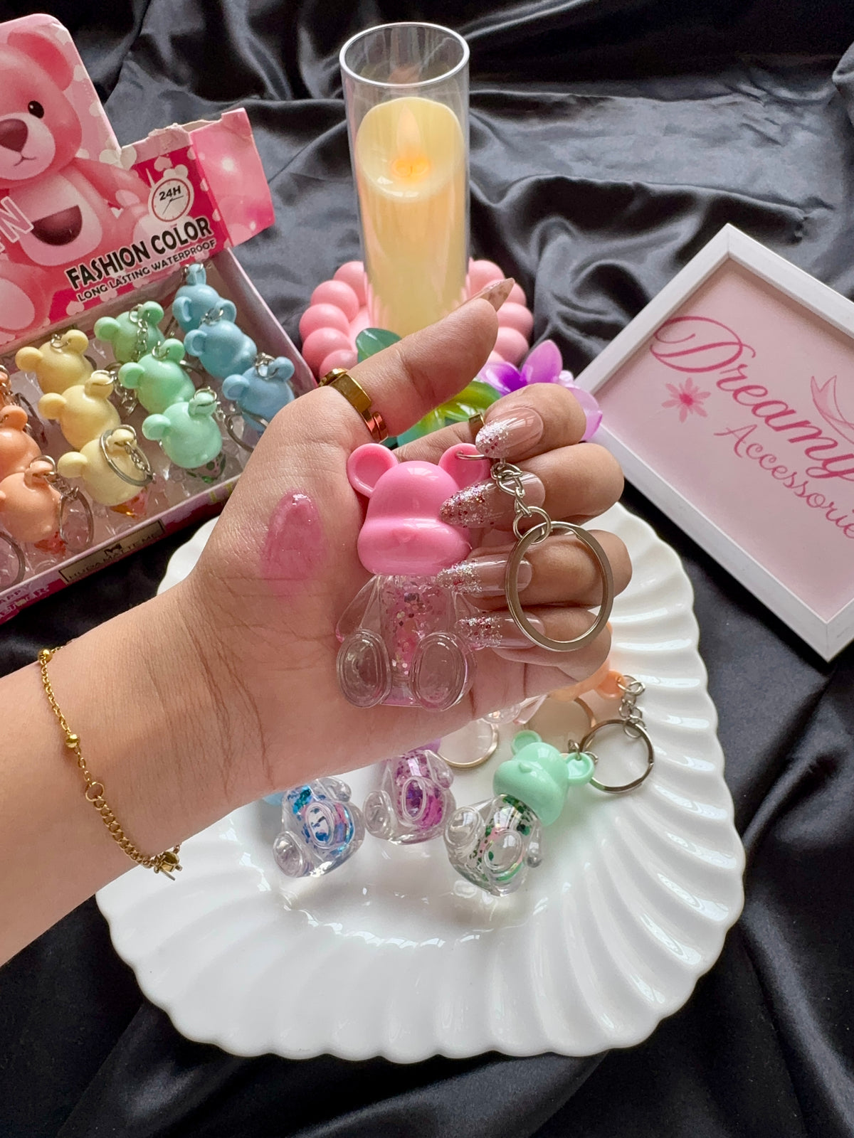 Cute Teddy Bear Keychain Lip Tint (Long-Lasting & Waterproof)
