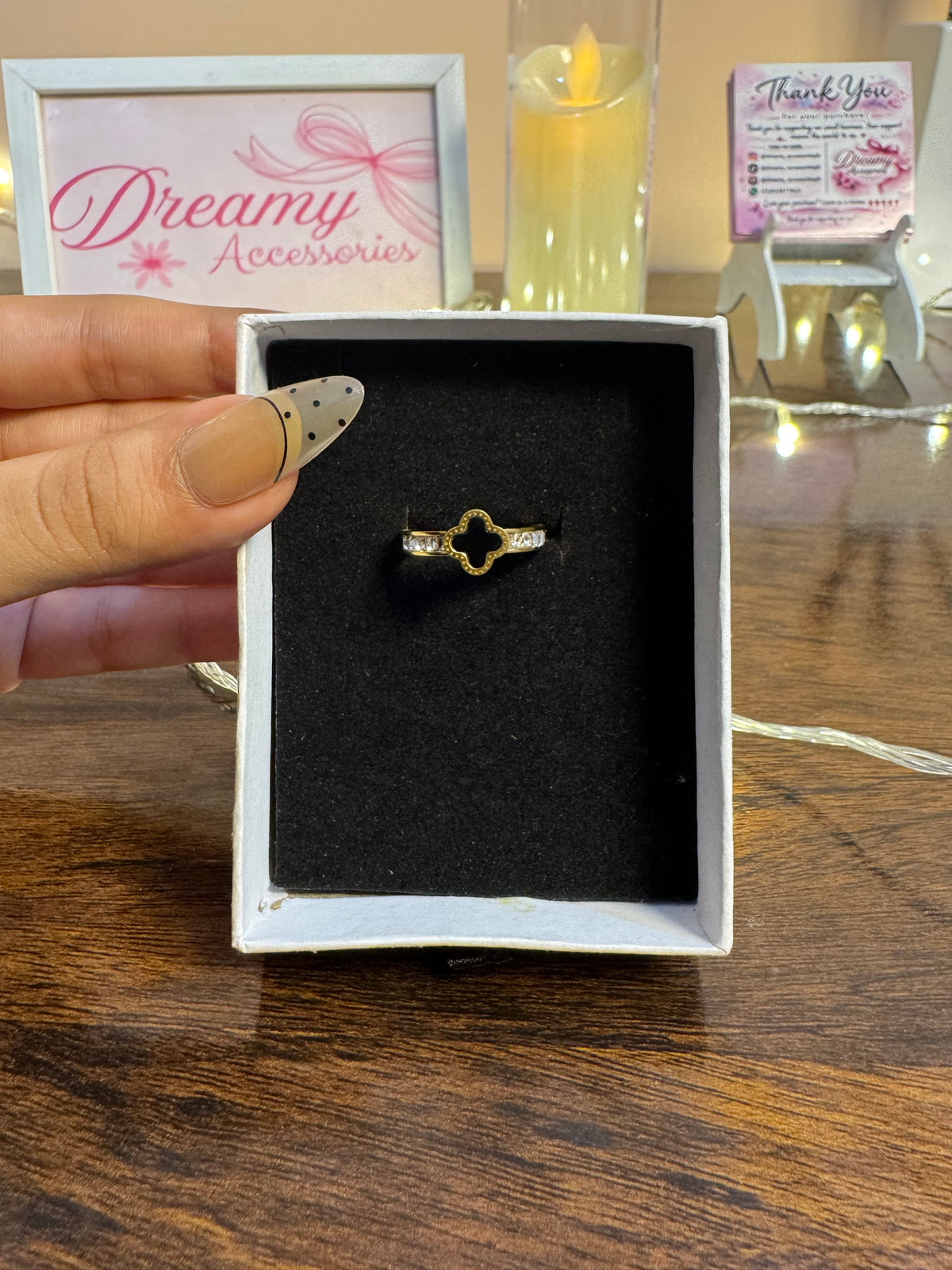 Stainless steel Black Clover Ring