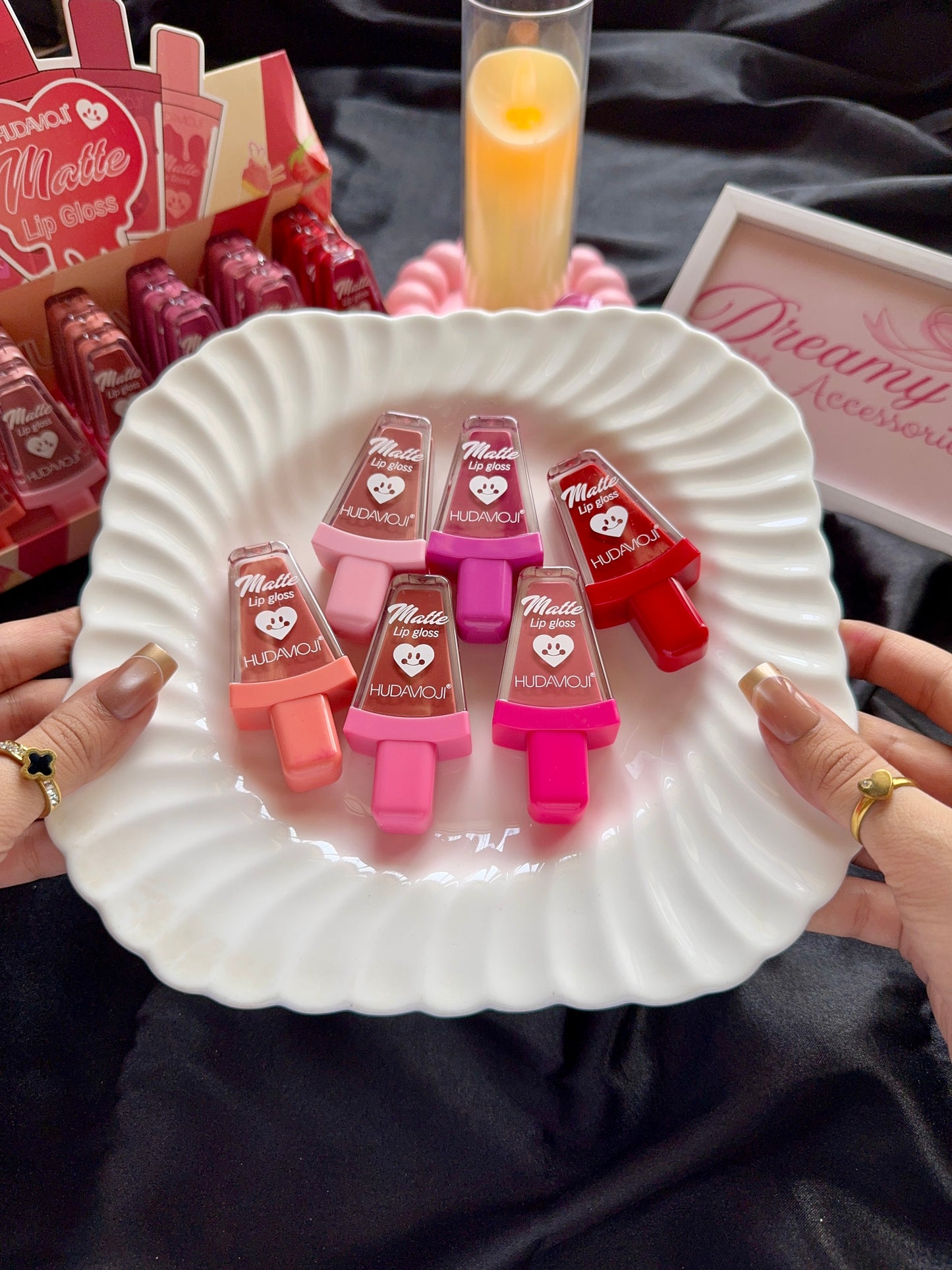 HUDAMOJI Cute Popsicle Matte Lip Gloss Set