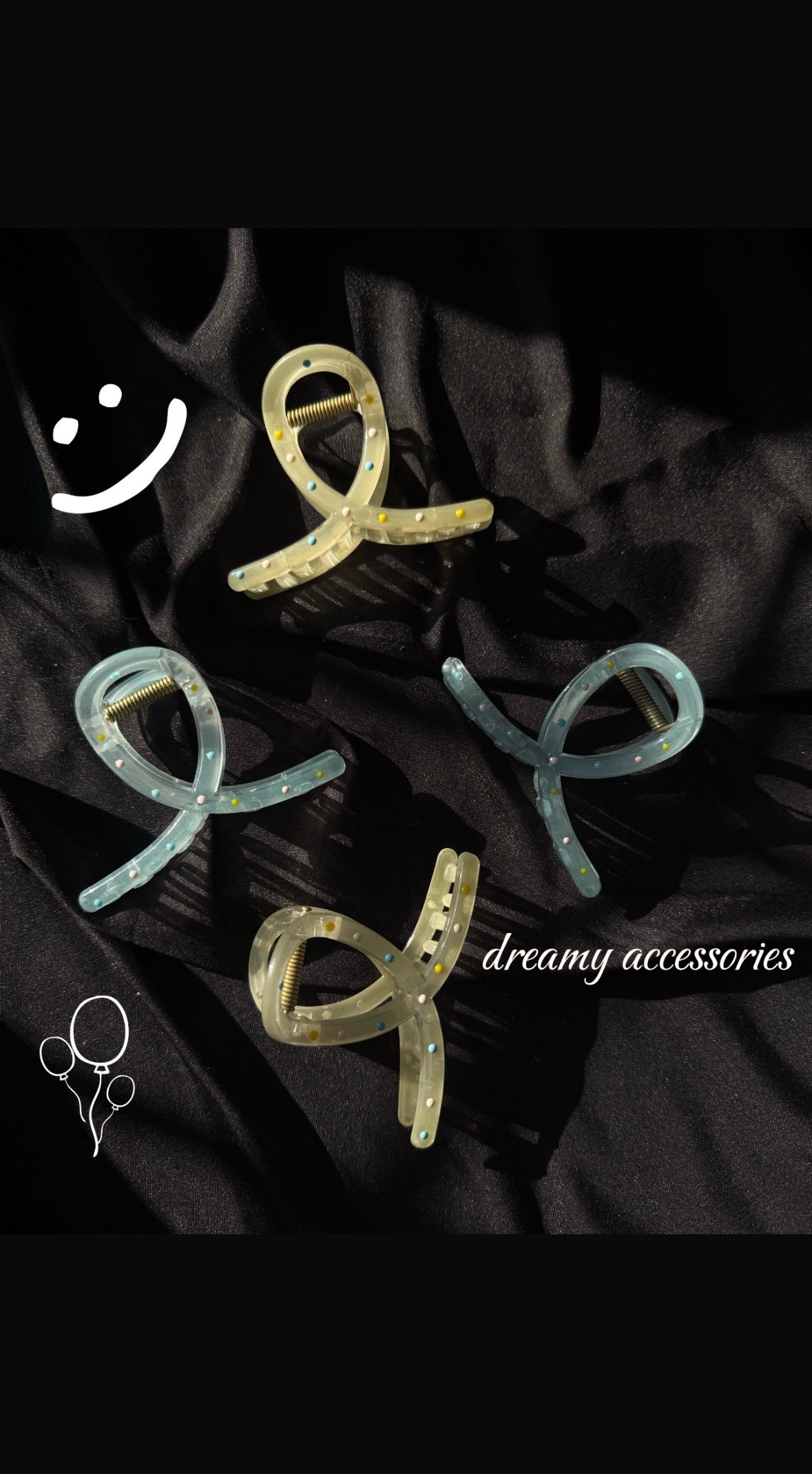 Minimalist Cross-Loop Dot Hair Claw Clips