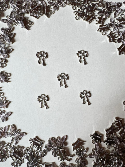 1Pc Silver Bow Charms