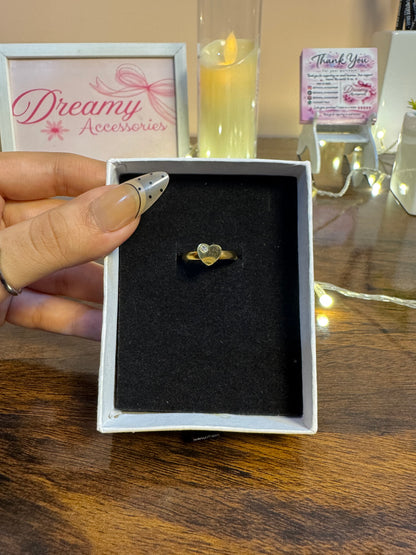 Stainless steel Silver & Golden Heart Rings 💍 (Adjustable)
