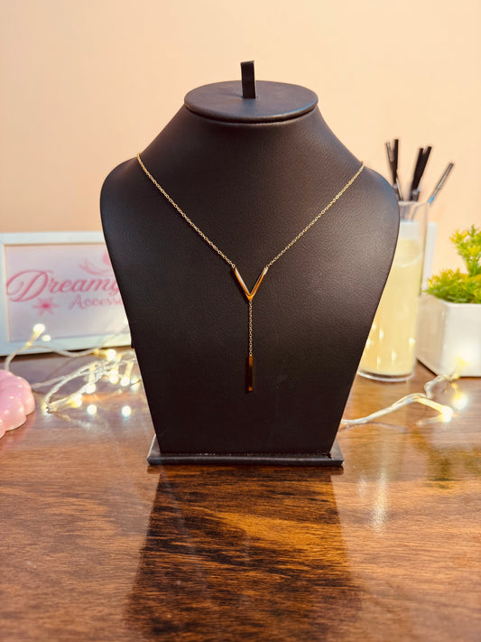 Stainless steel V-Shaped Lariat Necklace ✨