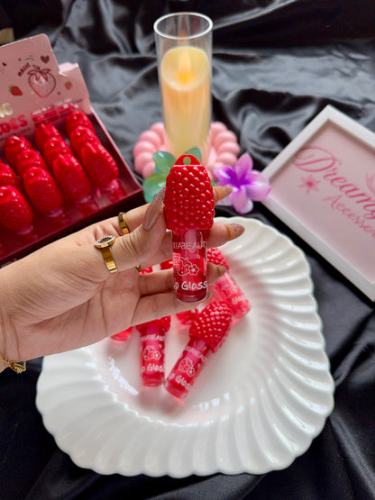 HUXIABEAUTY Strawberry Magic Color-Changing Lip Gloss Keychain