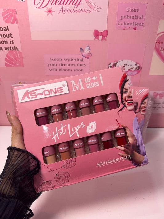 Pack of 12 KS-ONE Mini Pill Matte Lip Gloss Set