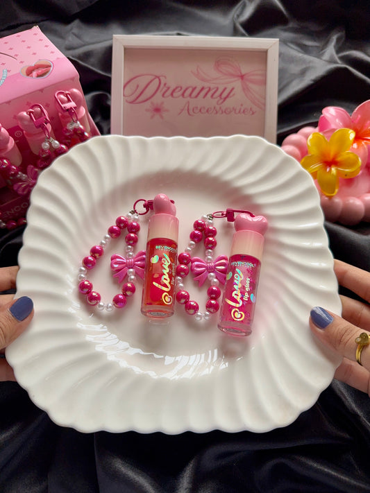 Sevencool Heart Lip oils with aesthetic keychain 🎀