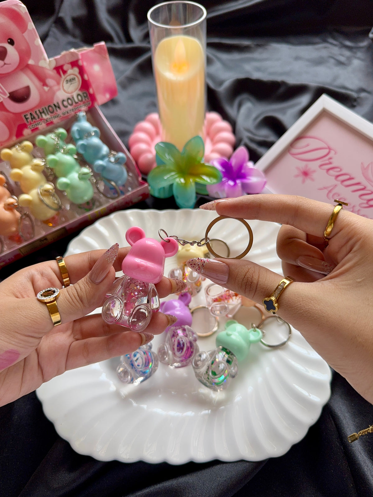 Cute Teddy Bear Keychain Lip Tint (Long-Lasting & Waterproof)