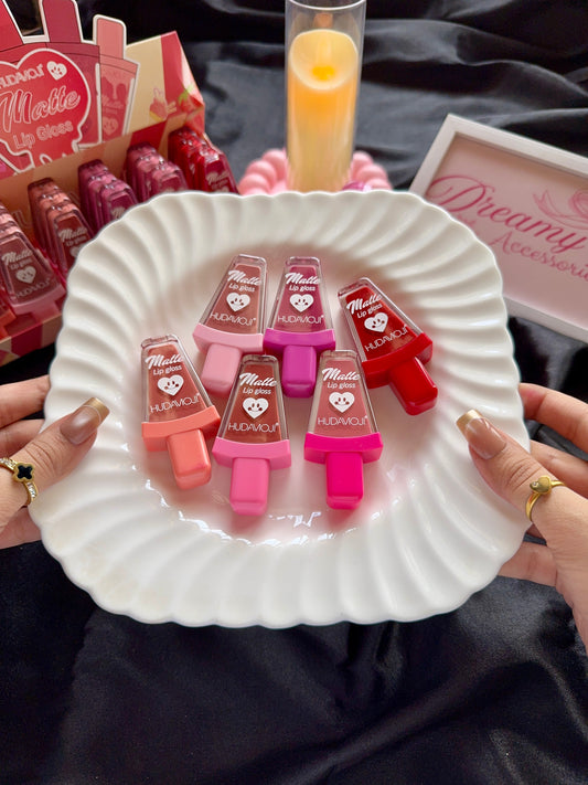 HUDAMOJI Cute Popsicle Matte Lip Gloss Set
