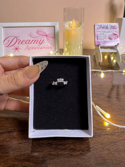 Stainless steel Flower Tiara Ring 💍 (Adjustable)