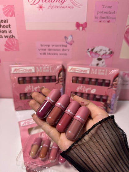 Pack of 12 KS-ONE Mini Pill Matte Lip Gloss Set