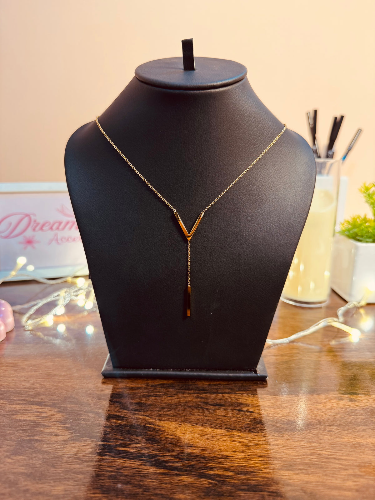 Stainless steel V-Shaped Lariat Necklace ✨