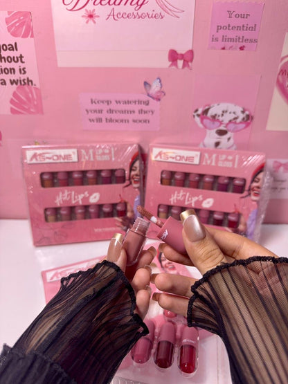 Pack of 12 KS-ONE Mini Pill Matte Lip Gloss Set