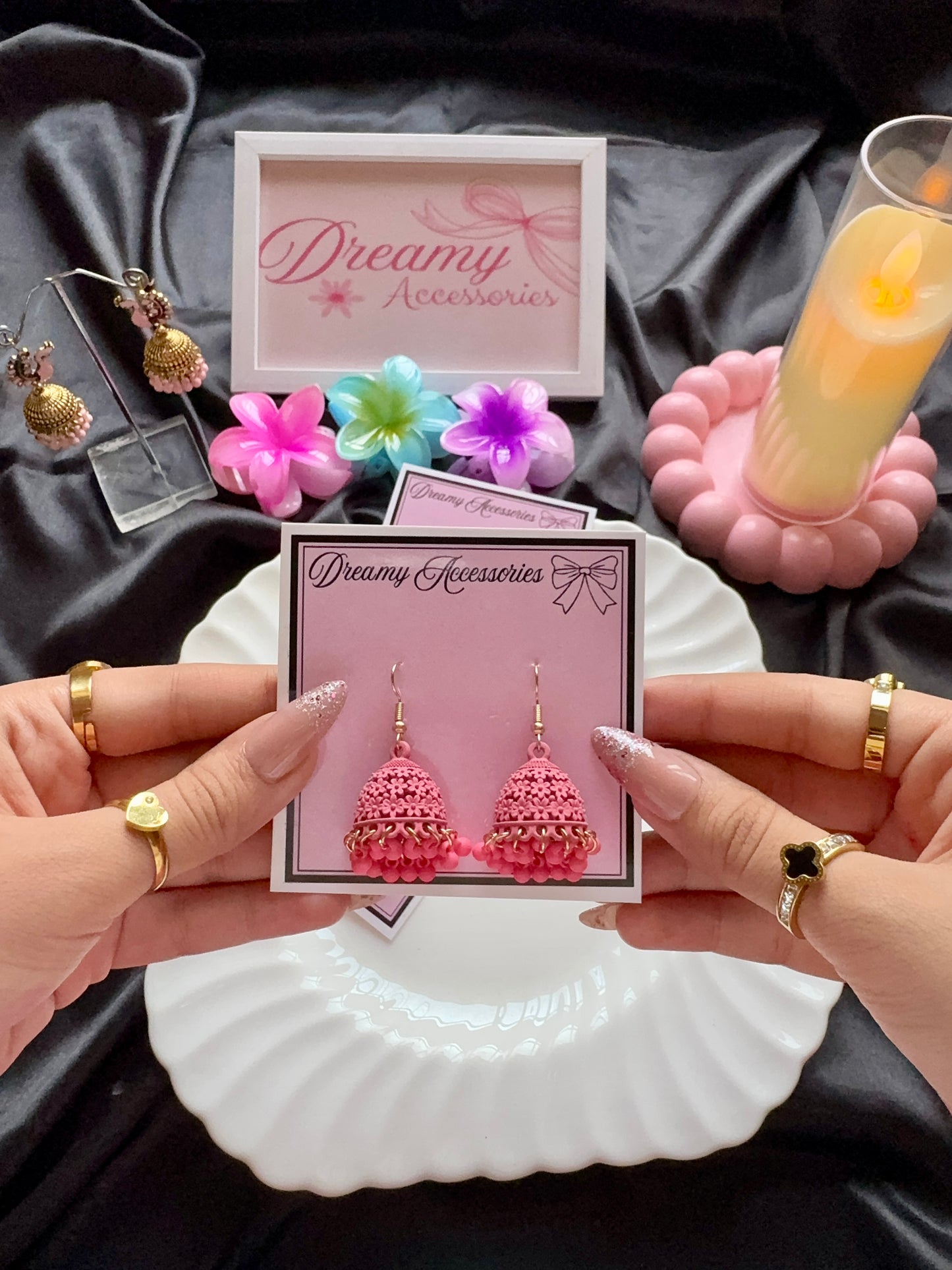 Textured Matte Hook Jhumkas 💖
