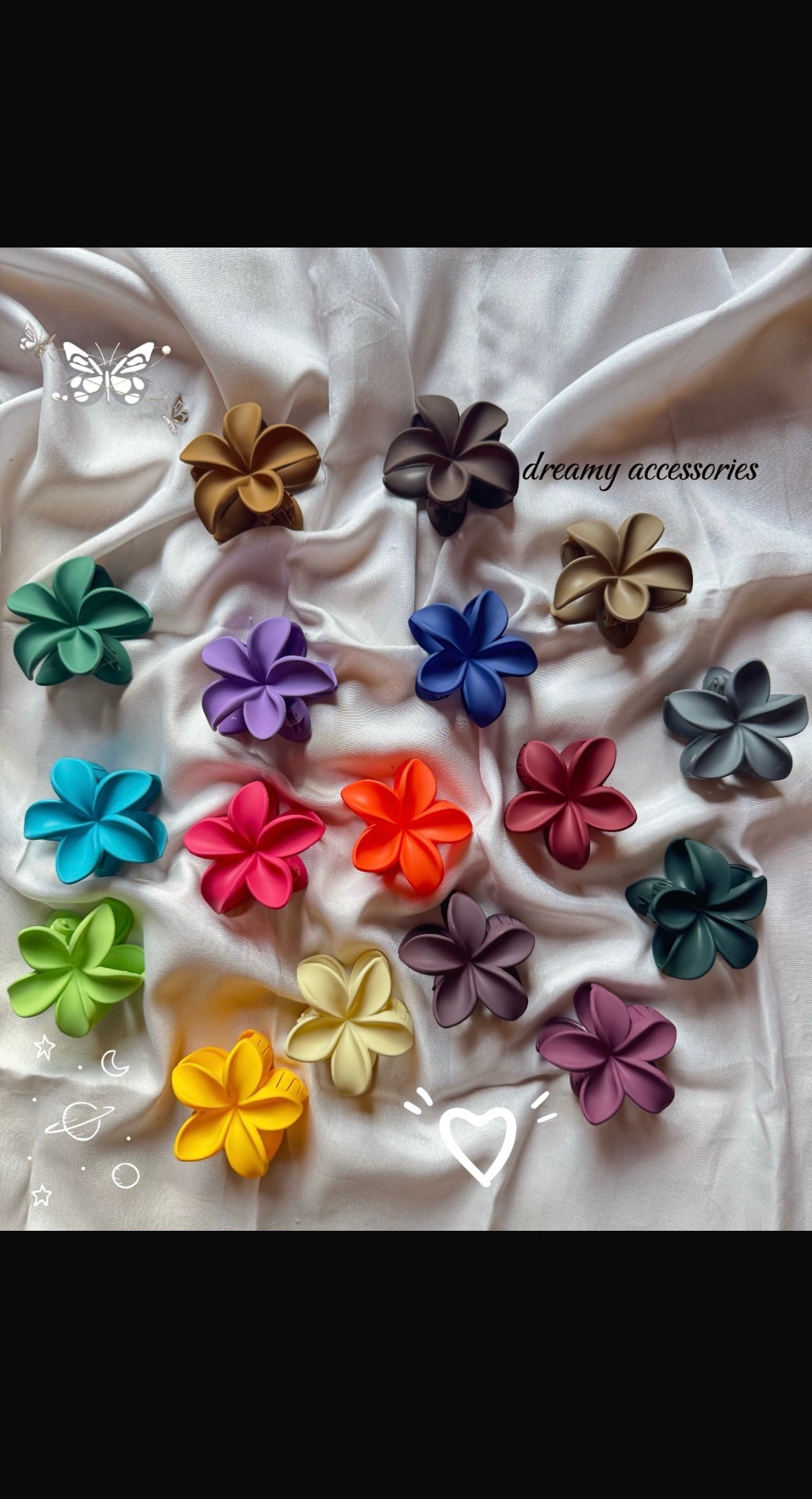 Matte Flower Claw clips ( Medium Size )
