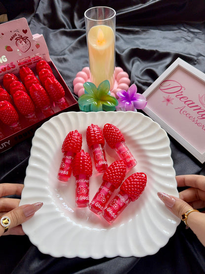 HUXIABEAUTY Strawberry Magic Color-Changing Lip Gloss Keychain