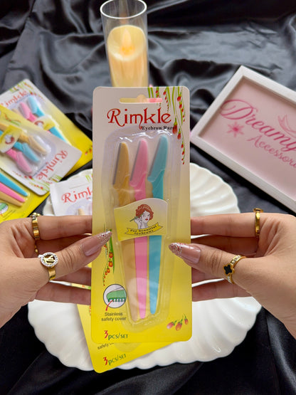 Rimkle Precision Eyebrow & Facial Razor Set (Pack of 3)