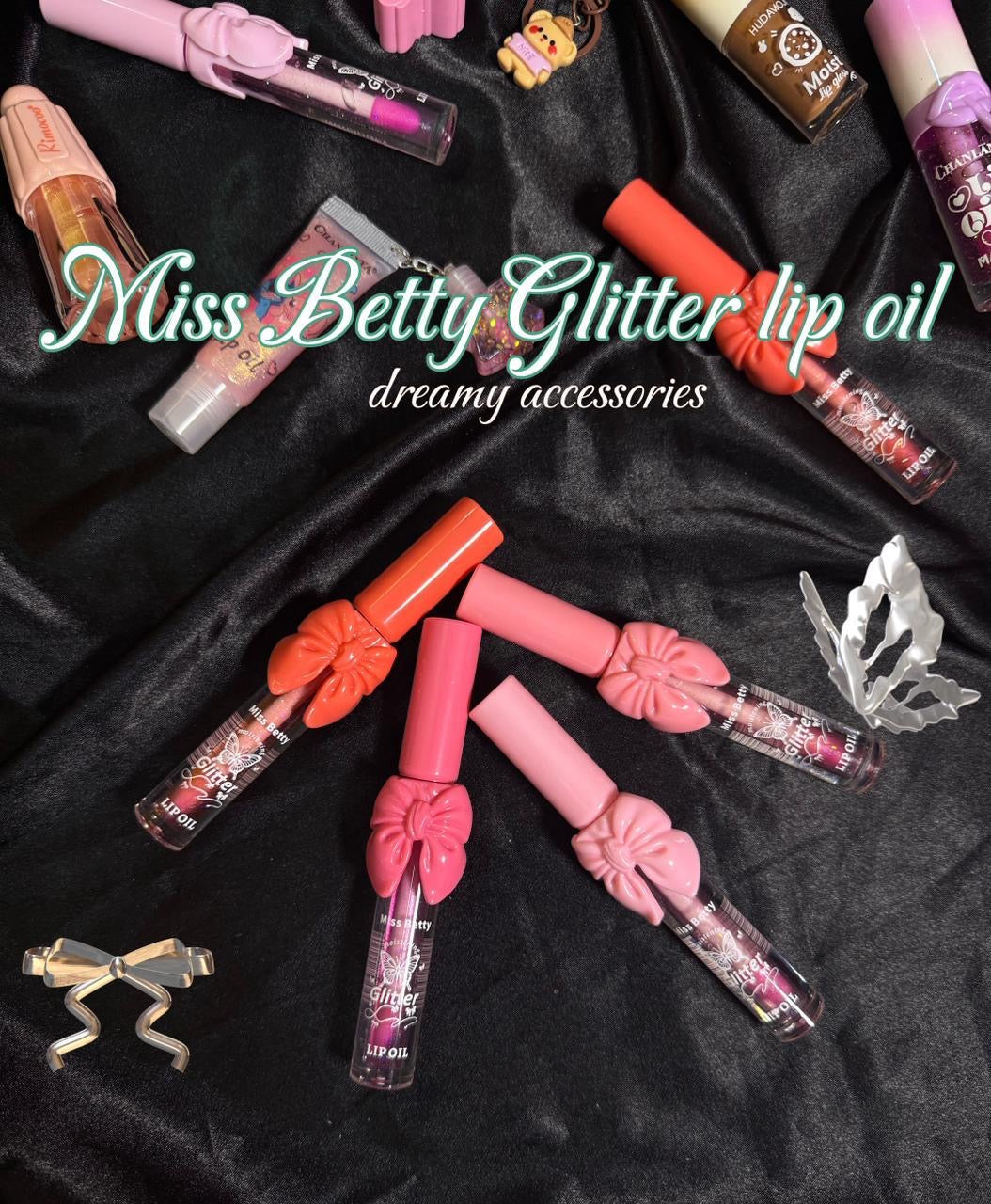 Miss Betty Glitter Bow Lip Oil 🎀