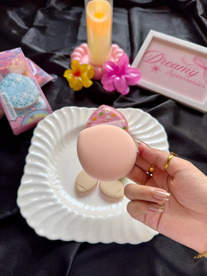 Kiss Lovely Printed Makeup Powder Puff & Mini Blender Set of 7