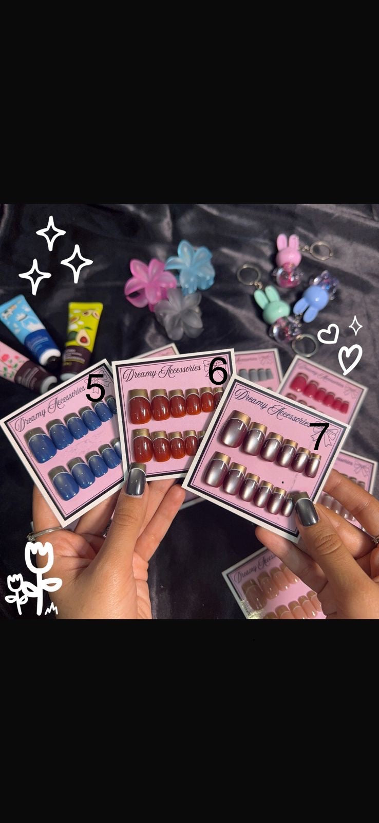 12Pcs French Nails Set with Application Ket