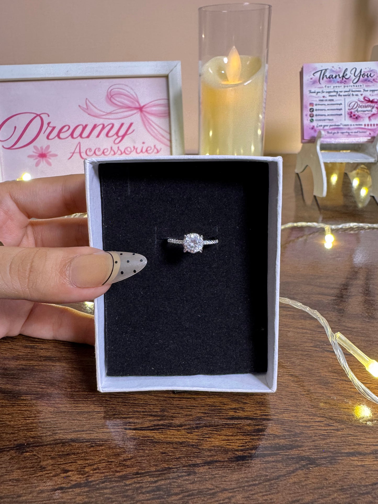 Stainless Steel Round Halo Cut Ring 💍 (Adjustable)
