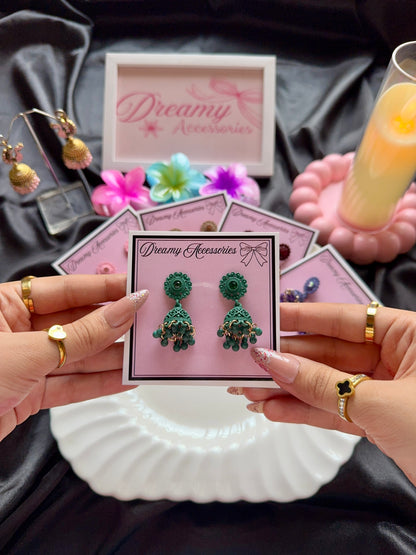 Traditional Jhumka with modern matte color