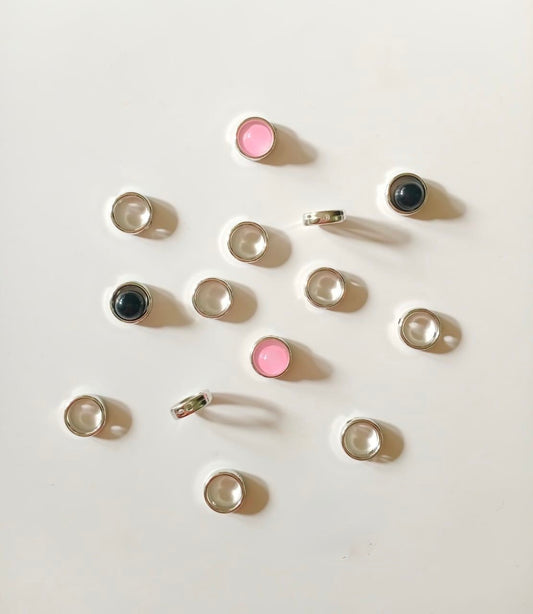 10Pcs Silver Hellow Rings For Bracelets