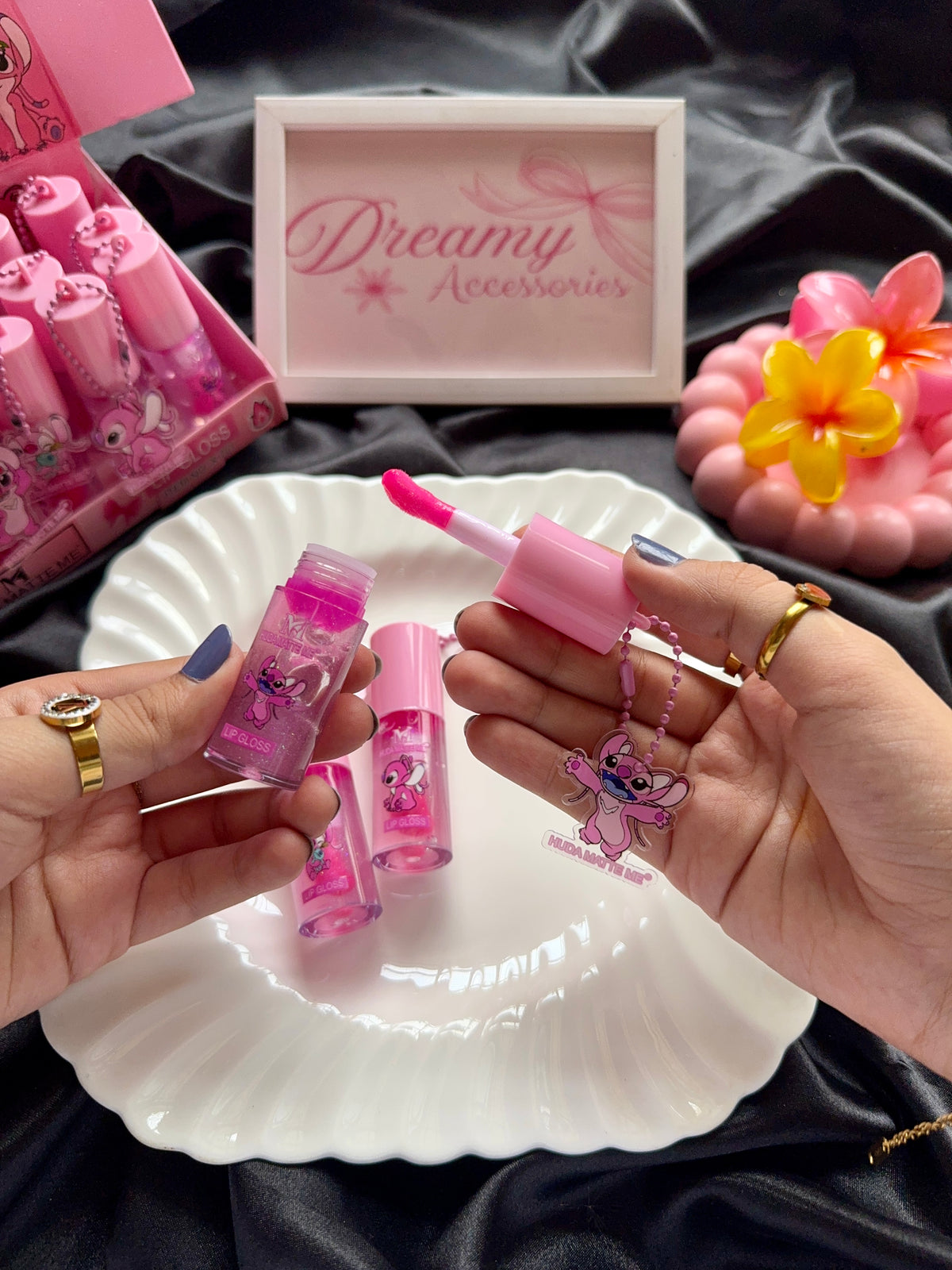 Huda Matte Me Lip oils With Adorable Character Keycharm 💕