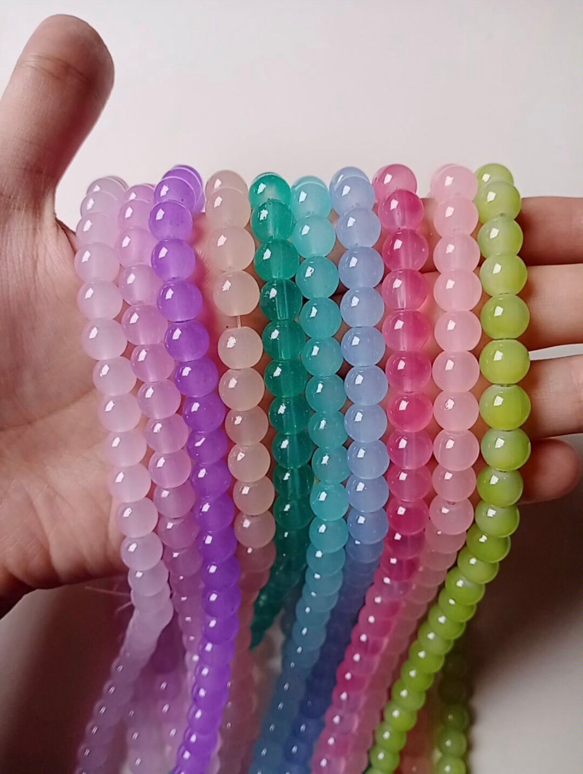 1 String 8mm Glass Beads