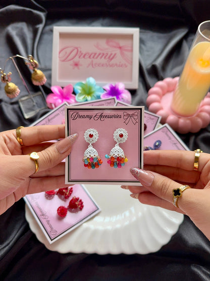 Traditional Jhumka with modern matte color