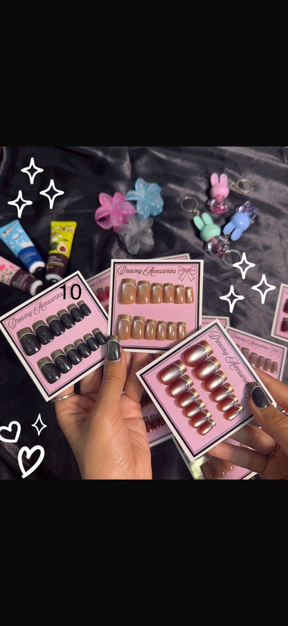 12Pcs French Nails Set with Application Ket