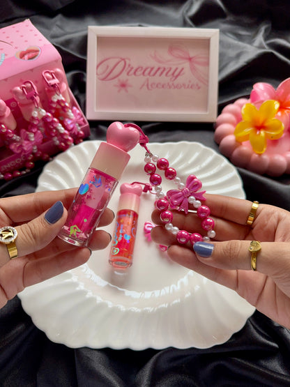 Sevencool Heart Lip oils with aesthetic keychain 🎀