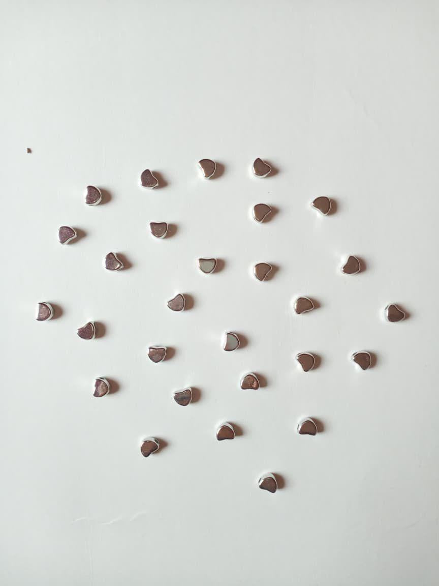 50pcs Silver Heart Beads For Bracelets