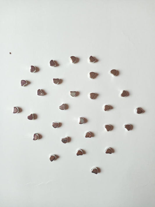 50pcs Silver Heart Beads For Bracelets