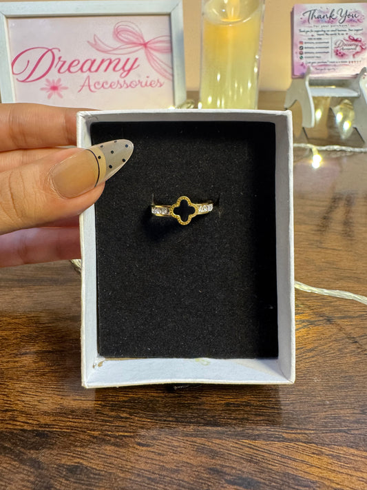 Stainless steel Black Clover Ring