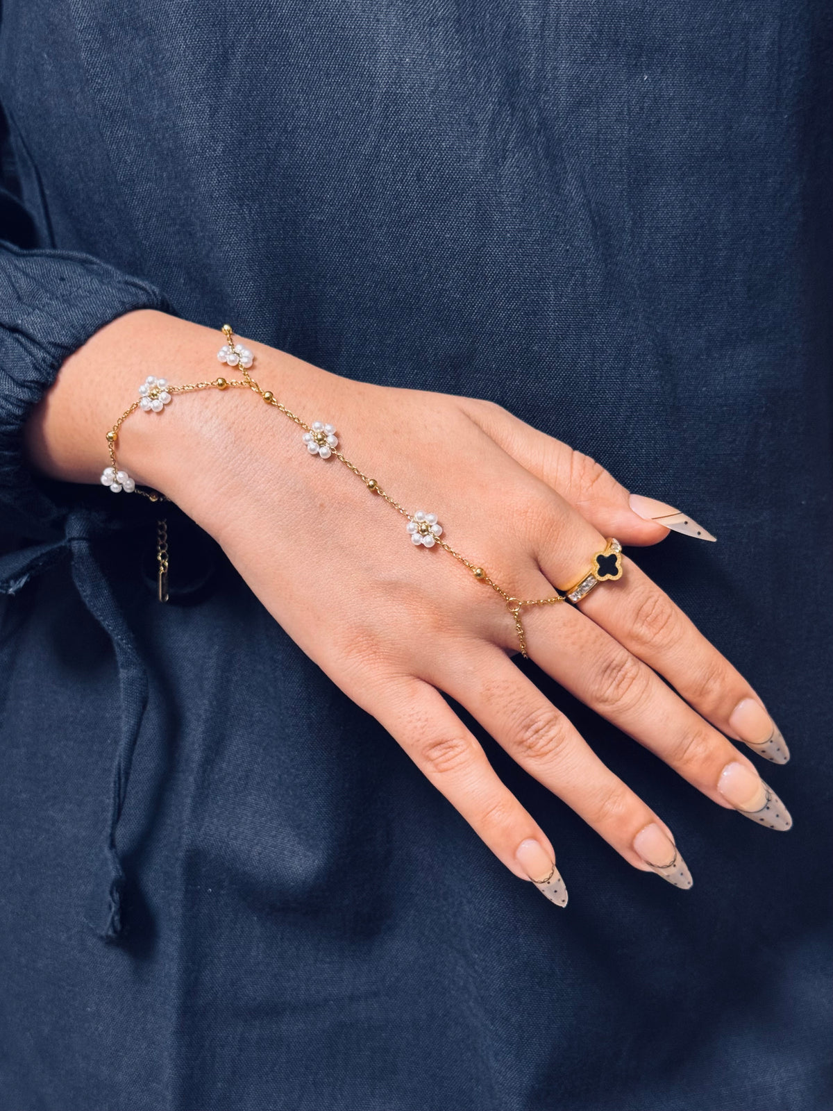 Stainless Steel Floral Handchains
